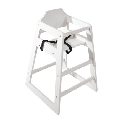 Bolero Wooden High Chair Antique White Finish • PAS-DL833