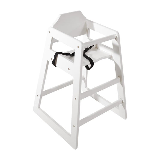 Bolero Wooden High Chair Antique White Finish • PAS-DL833