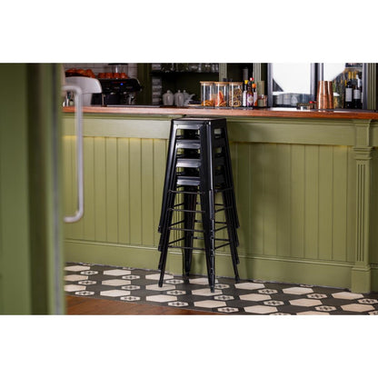 Bolero High Metal Bar Stools Black (4 Pack) • PAS-DL881