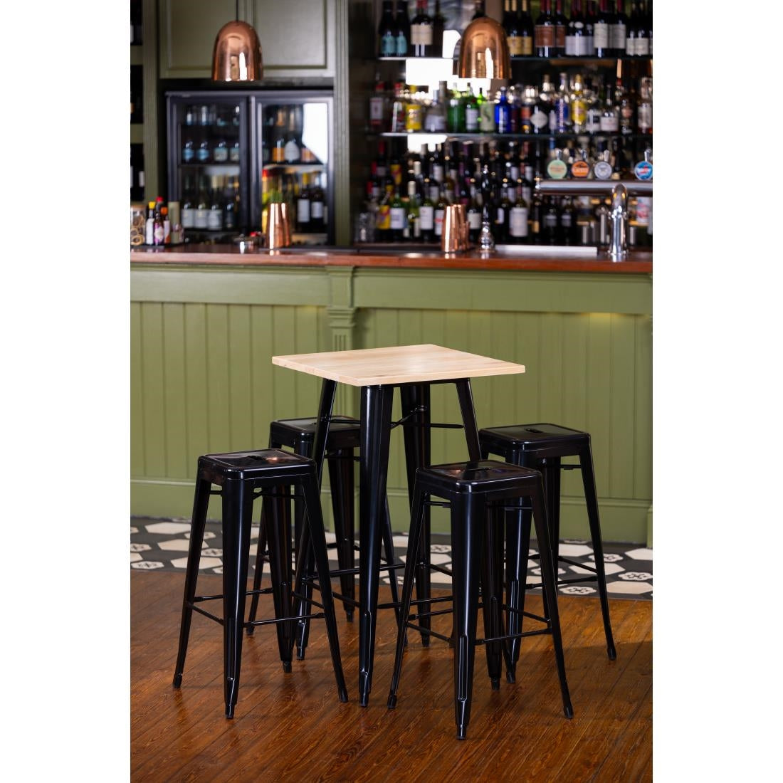 Bolero High Metal Bar Stools Black (4 Pack) • PAS-DL881