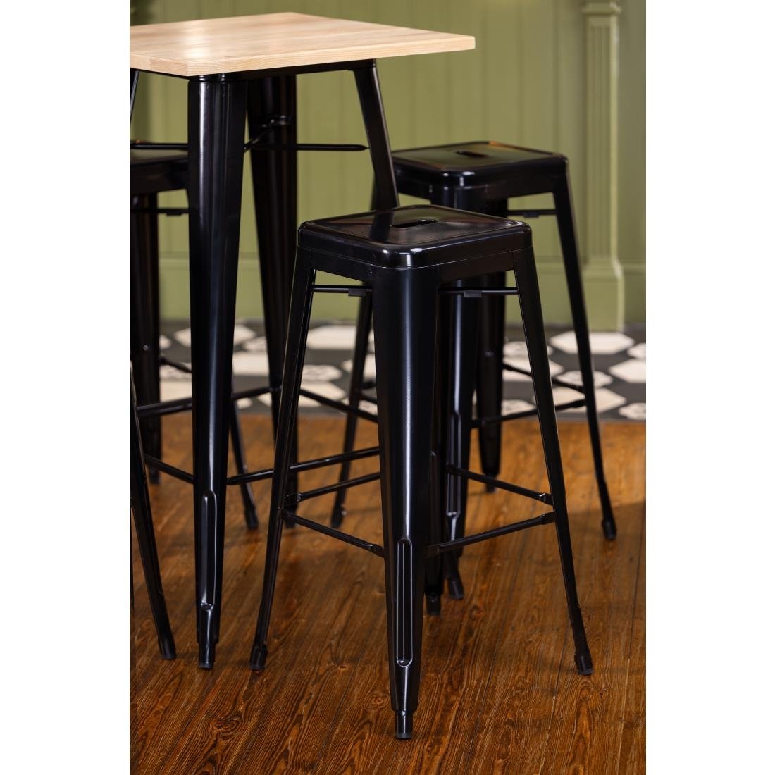 Bolero High Metal Bar Stools Black (Pack of 4) • PAS-DL881