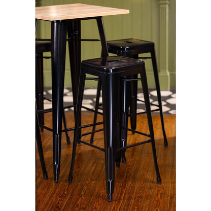 Bolero High Metal Bar Stools Black (4 Pack) (Pack of 4) • PAS-DL881
