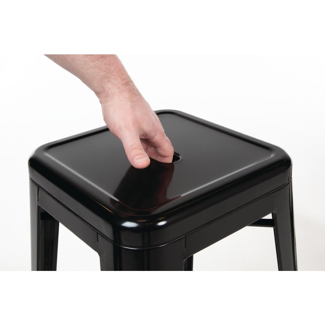 Bolero High Metal Bar Stools Black (4 Pack) (Pack of 4) • PAS-DL881