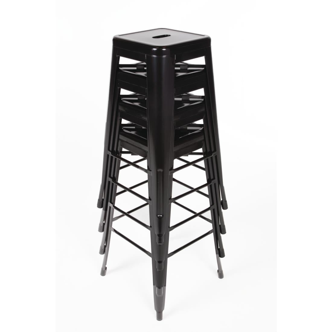 Bolero High Metal Bar Stools Black (4 Pack) (Pack of 4) • PAS-DL881