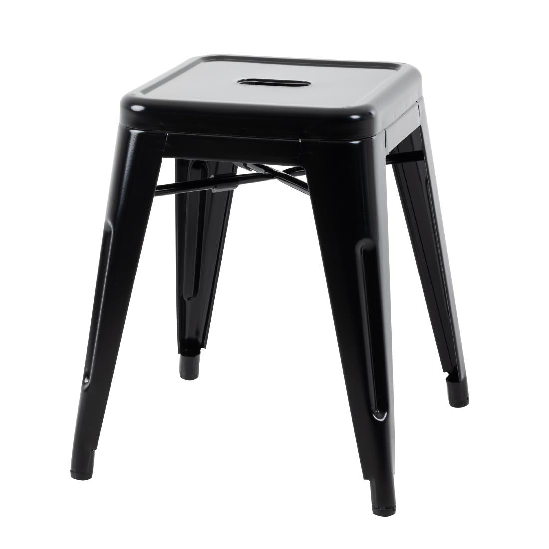 Bolero Bistro Metal Low Bar Stool Black (4 Pack) • PAS-DL880