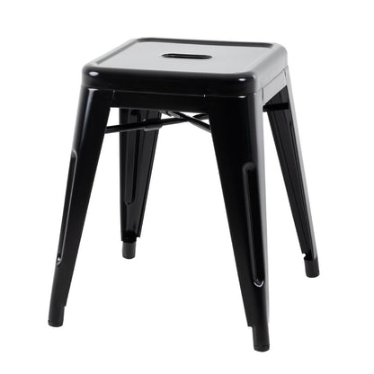 Bolero Bistro Metal Low Bar Stool Black (4 Pack) • PAS-DL880