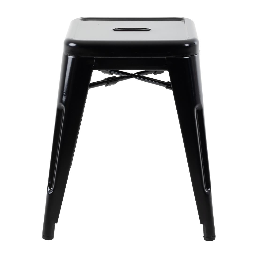 Bolero Bistro Metal Low Bar Stool Black (4 Pack) • PAS-DL880