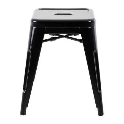 Bolero Bistro Metal Low Bar Stool Black (4 Pack) • PAS-DL880