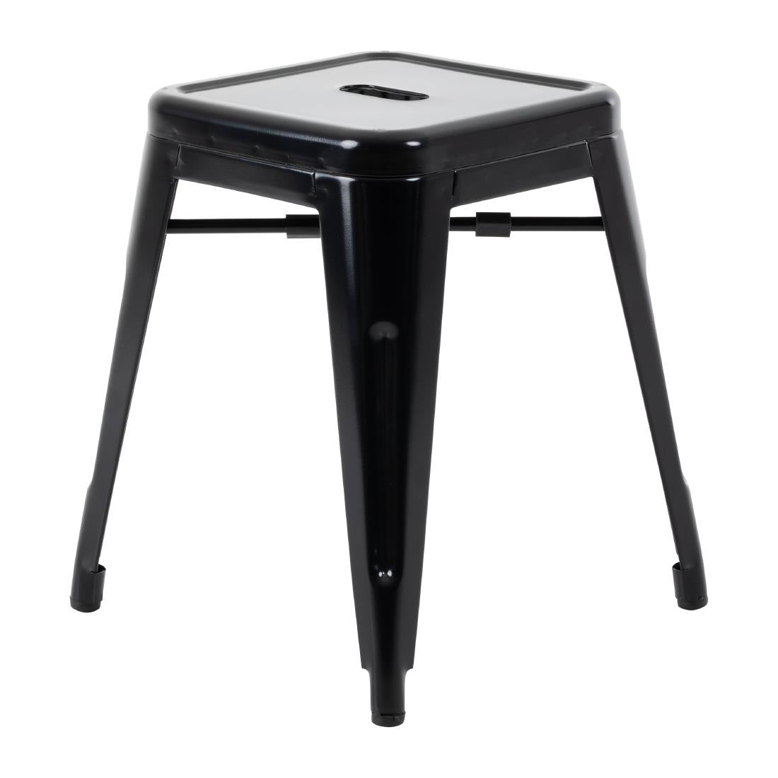 Bolero Bistro Metal Low Bar Stool Black (4 Pack) • PAS-DL880