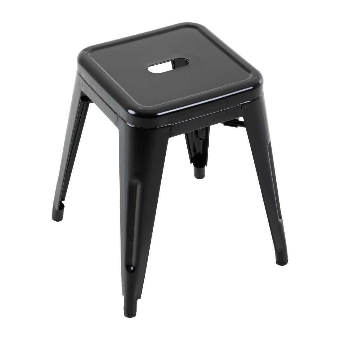 Bolero Bistro Metal Low Bar Stool Black (4 Pack) • PAS-DL880