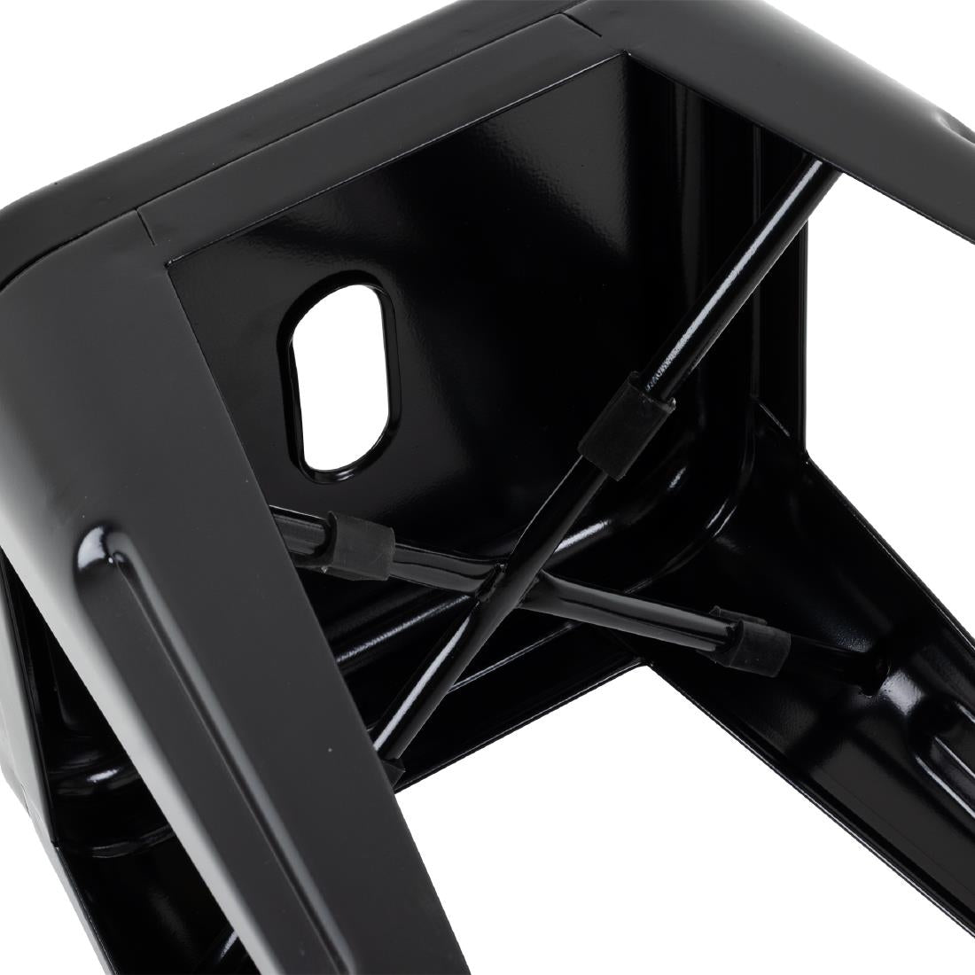 Bolero Bistro Metal Low Bar Stool Black (4 Pack) • PAS-DL880