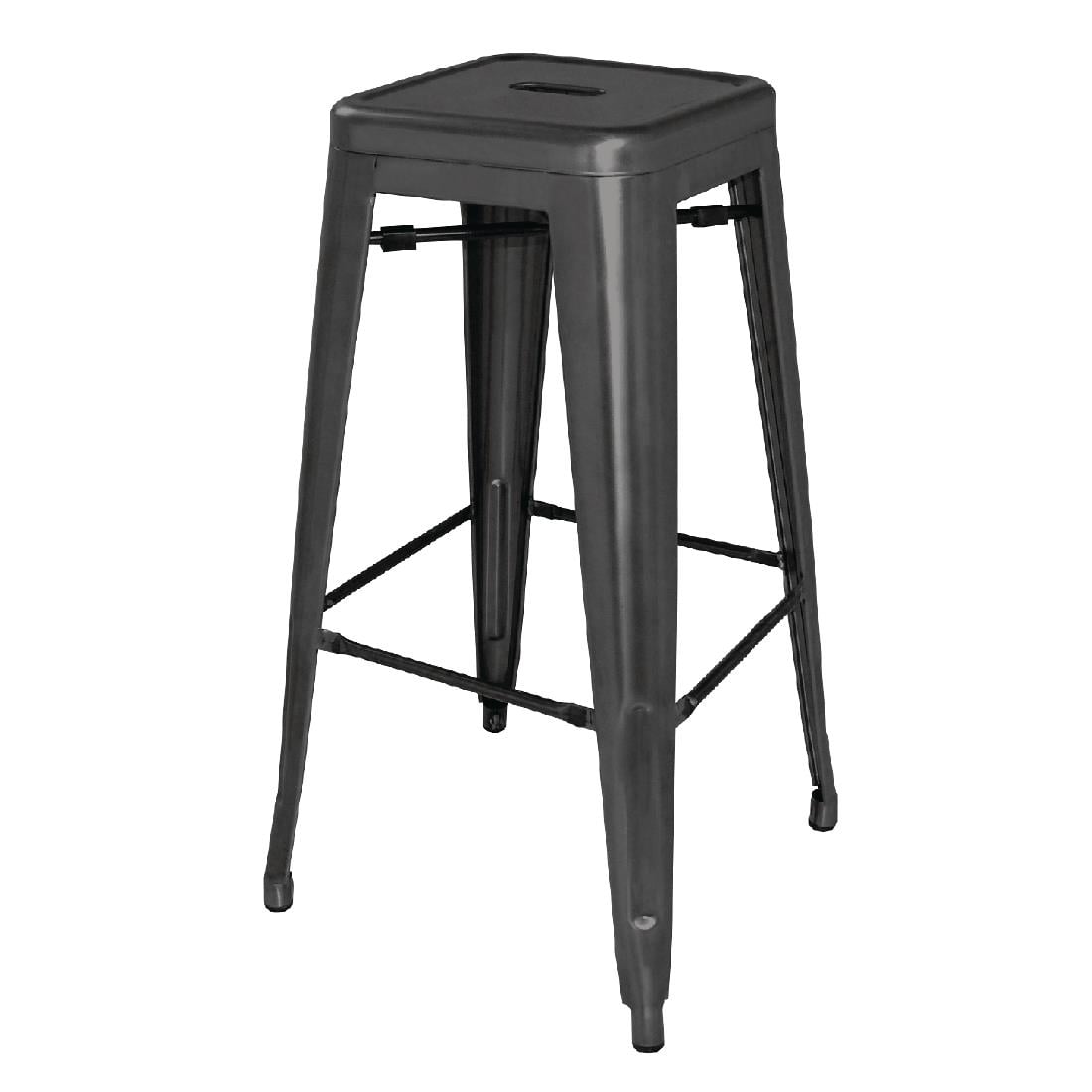 Bolero High Metal Bar Stools Black (4 Pack) (Pack of 4) • PAS-DL881