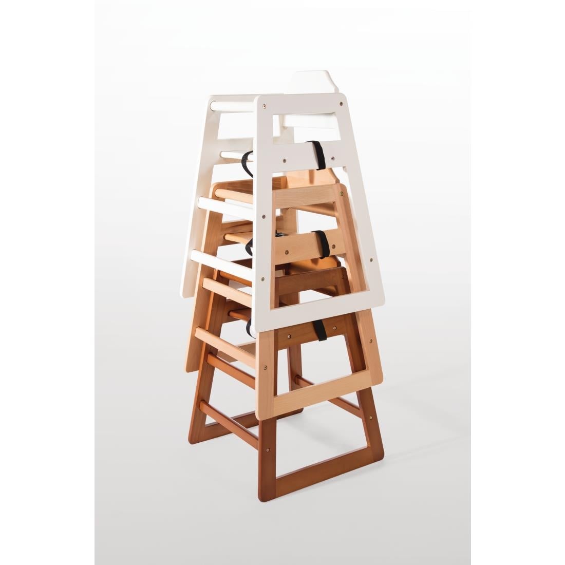 Bolero Wooden High Chair Antique White Finish • PAS-DL833