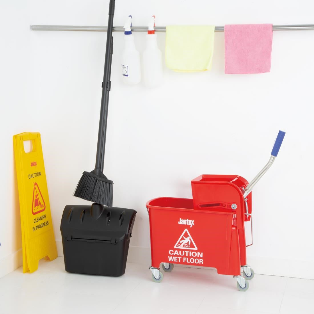 Jantex Mop Bucket & Side Wringer Red 15ltr • PAS-DL912