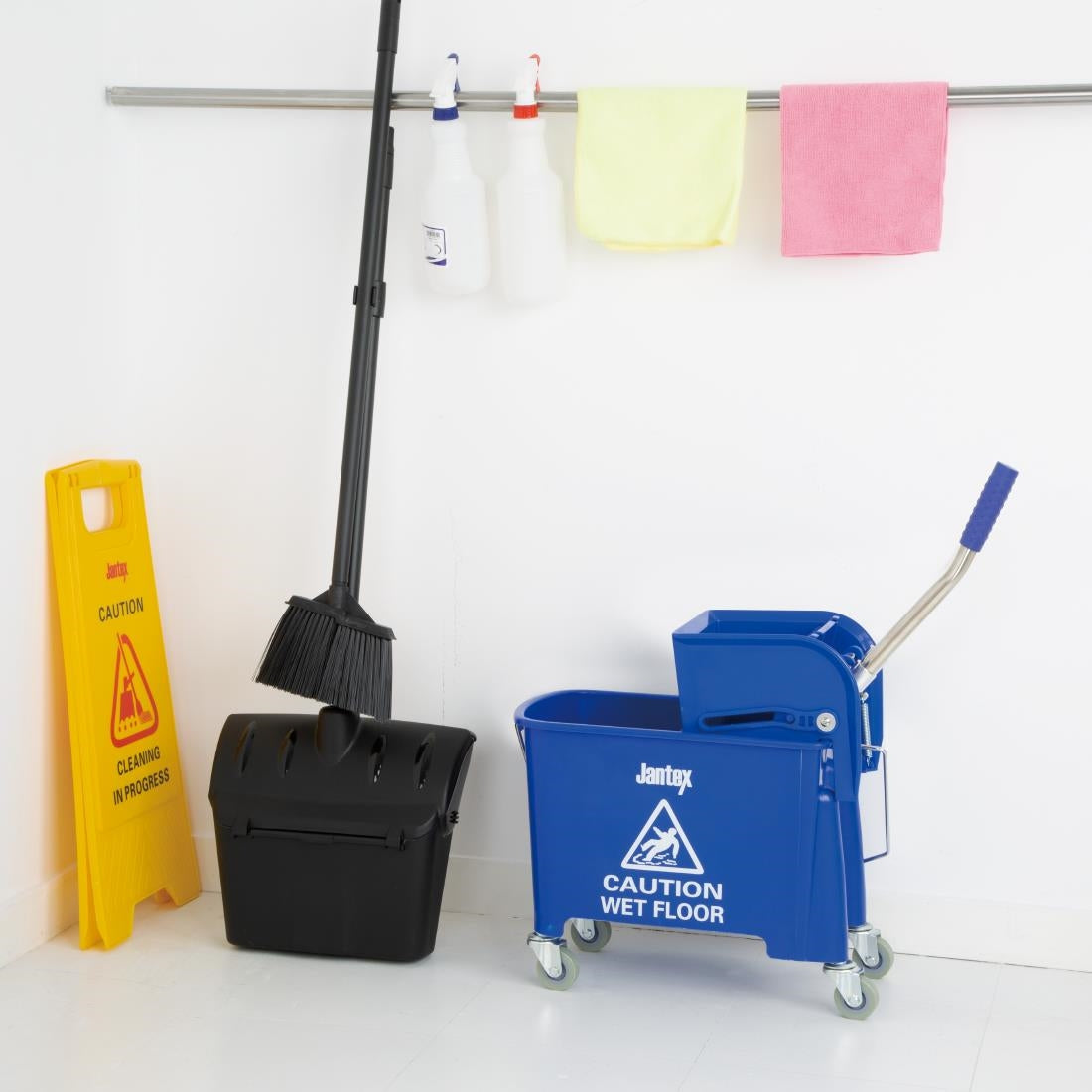 Jantex Mop Bucket & Side Wringer Blue 15Ltr • PAS-DL913