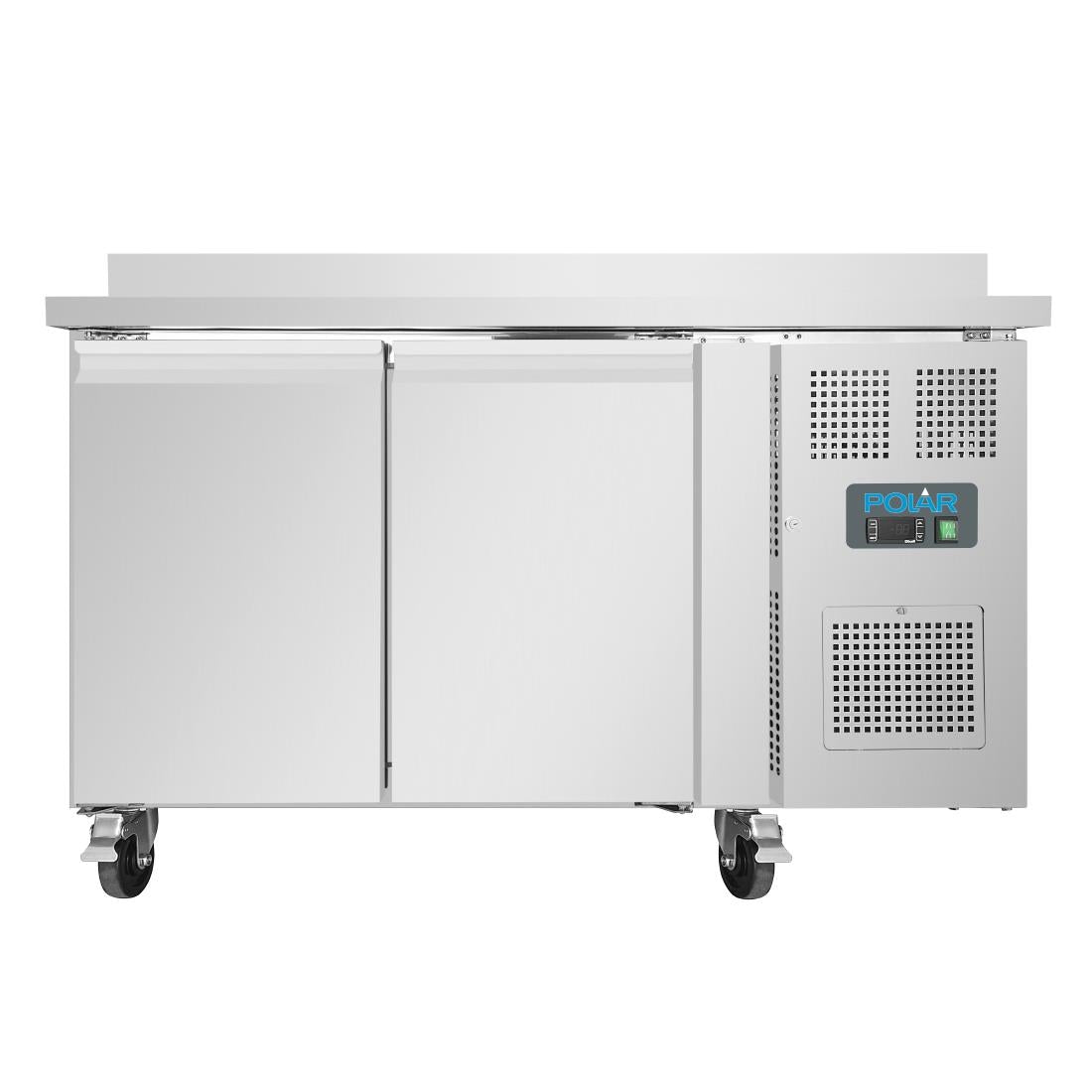 Polar U-Series Double Door Counter Fridge with Upstand 282Ltr • PAS-UA064-A