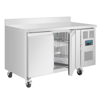 Polar U-Series Double Door Counter Fridge with Upstand 282Ltr • PAS-UA064-A