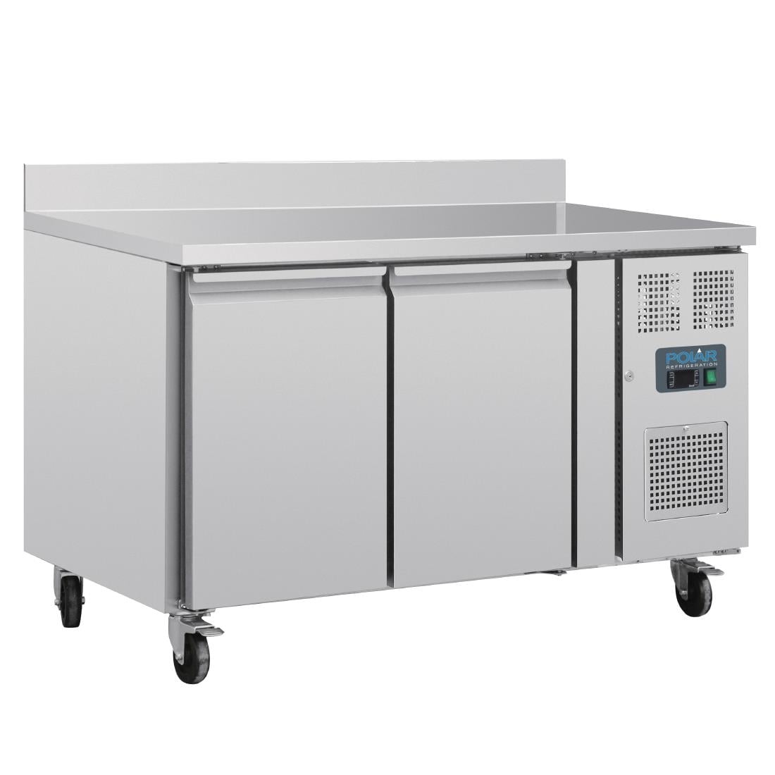 Polar U-Series Double Door Counter Fridge with Upstand 282Ltr • PAS-UA064-A
