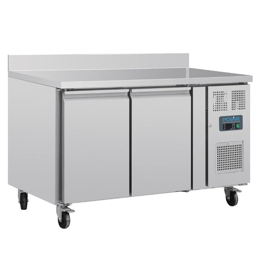 Polar U-Series Double Door Counter Fridge with Upstand 282Ltr • PAS-UA064-A
