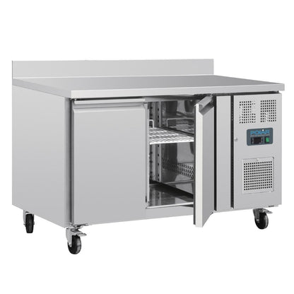Polar U-Series Double Door Counter Fridge with Upstand 282Ltr • PAS-UA064-A