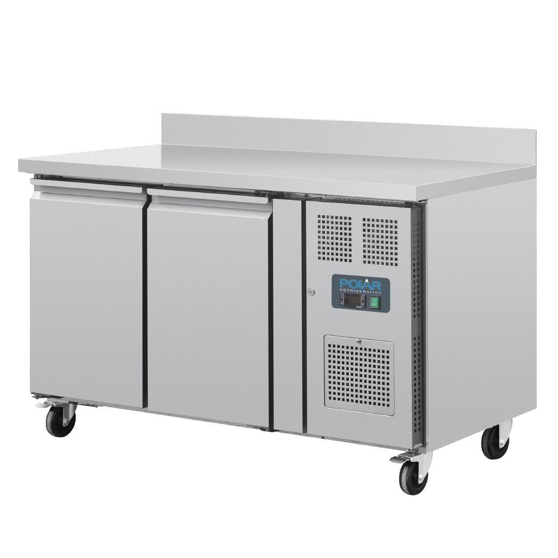 Polar U-Series Double Door Counter Fridge with Upstand 282Ltr • PAS-UA064-A