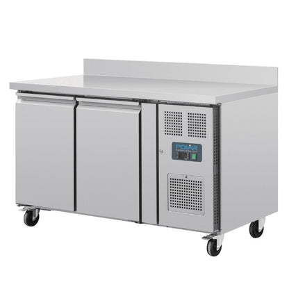 Polar U-Series Double Door Counter Fridge with Upstand 282Ltr • PAS-UA064-A