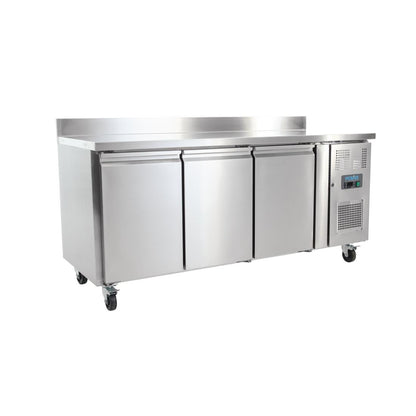 Polar U-Series Triple Door Counter Fridge with Upstand - 417Ltr • PAS-UA065-A