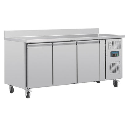 Polar U-Series Triple Door Counter Fridge with Upstand - 417Ltr • PAS-UA065-A
