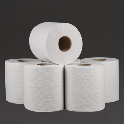 Jantex Centrefeed White Roll Paper Towels (Pack of 6) • PAS-DL920