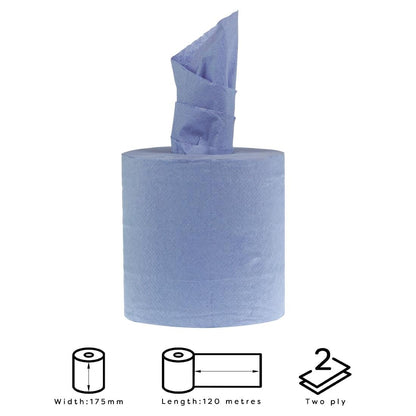 Jantex Centrefeed Blue Roll Paper Towels (6 Pack) • PAS-DL921