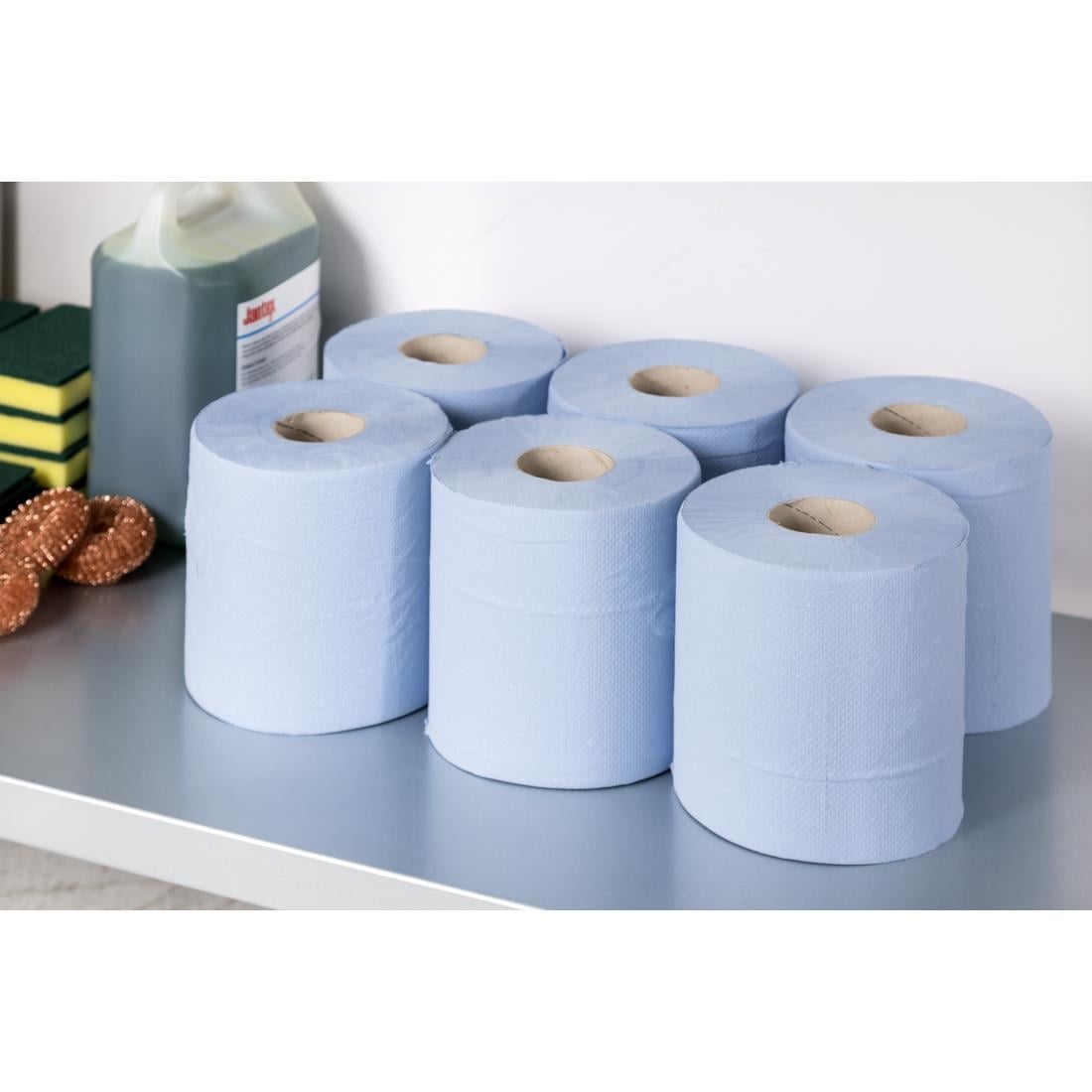 Jantex Centrefeed Blue Roll Paper Towels (6 Pack) • PAS-DL921
