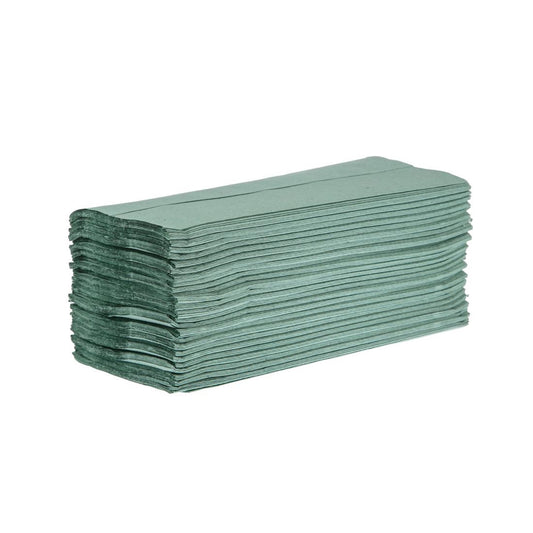 Jantex Z Fold Paper Hand Towels Green 1-Ply 250 Sheets (12 Pack) (1-Ply | Sheets Per Pack: 250 | Pack Quantity: 12) • PAS-DL923