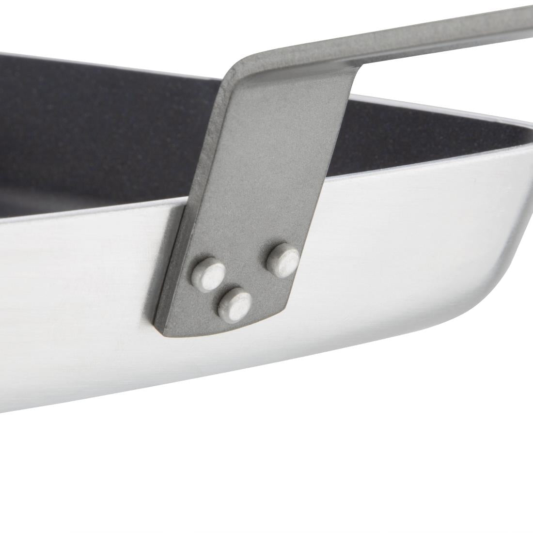 Vogue Aluminium Square Non-Stick Teflon Ribbed Skillet Pan 240mm • PAS-DL942