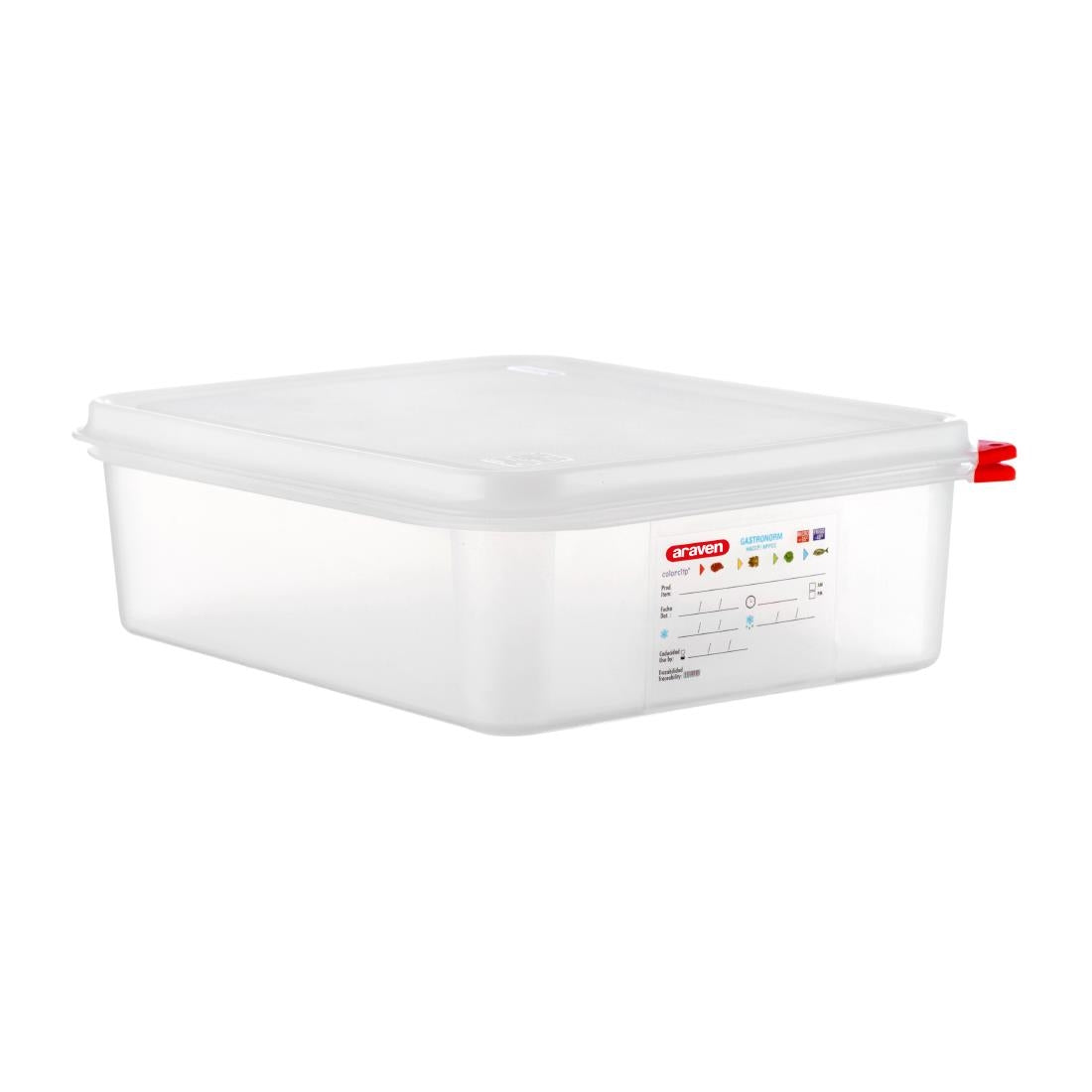 Araven Polypropylene 1/2 Gastronorm Containers With Lids 100mm (4 Pack) (Pack of 4) • PAS-DL982