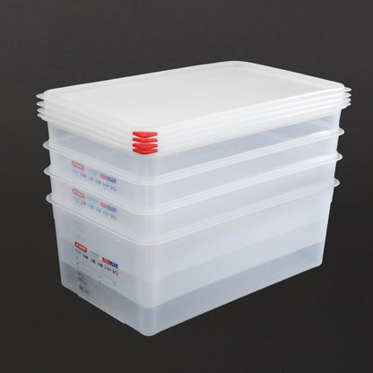 Araven Polypropylene 1/1 Gastronorm Containers With Lids 200mm (4 Pack) (Pack of 4) • PAS-DL984