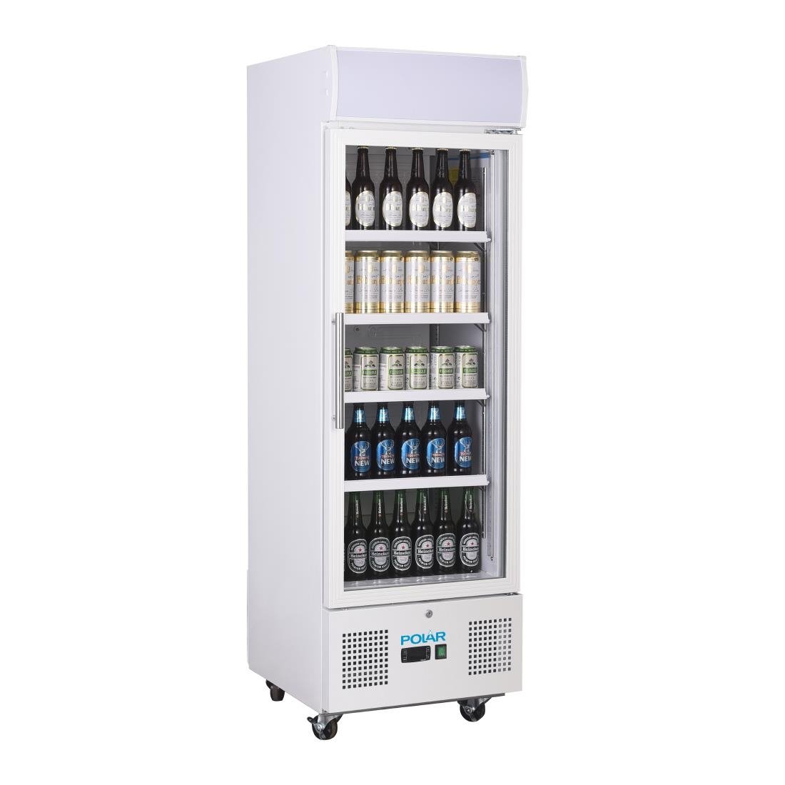 Polar G-Series Upright Display Fridge 218Ltr White • PAS-DM075-A