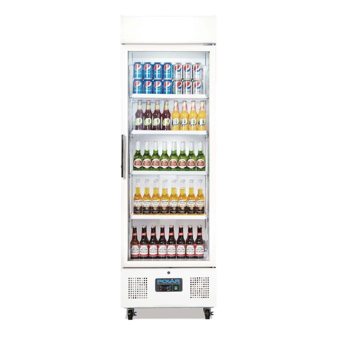 Polar G-Series Upright Display Fridge 368Ltr White • PAS-DM076-A