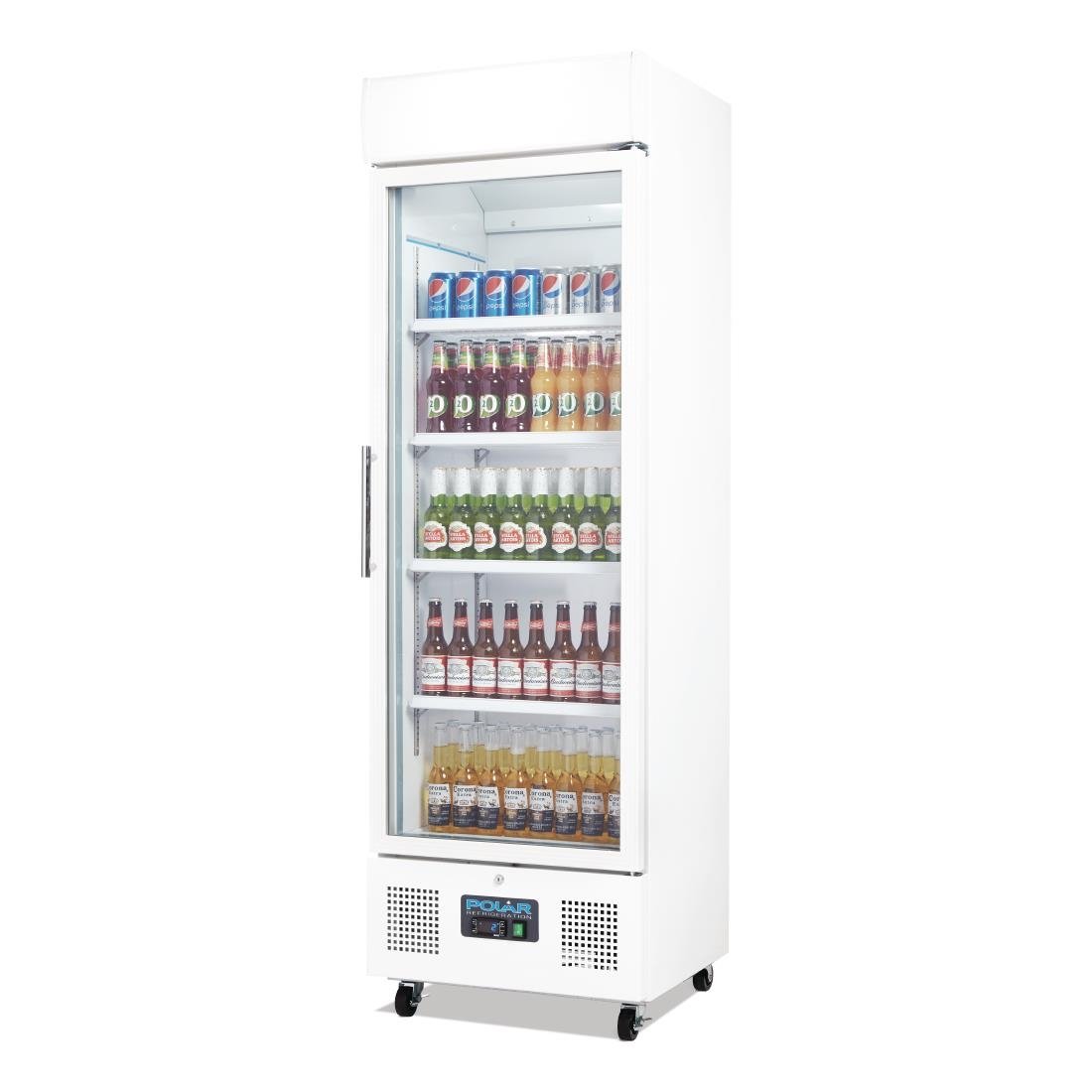 Polar G-Series Upright Display Fridge 368Ltr White • PAS-DM076-A