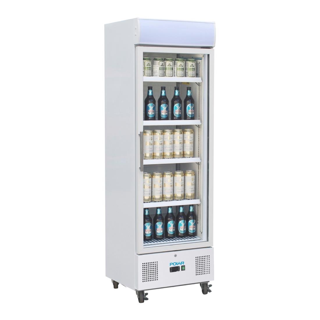 Polar G-Series Upright Display Fridge 368Ltr White • PAS-DM076-A