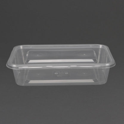 "Fiesta Recyclable Plastic Microwavable Containers with Lid Small 500ml (250 Pack)" (Capacity: 500ml (18oz) | Pack quantity: 250) • PAS-DM181