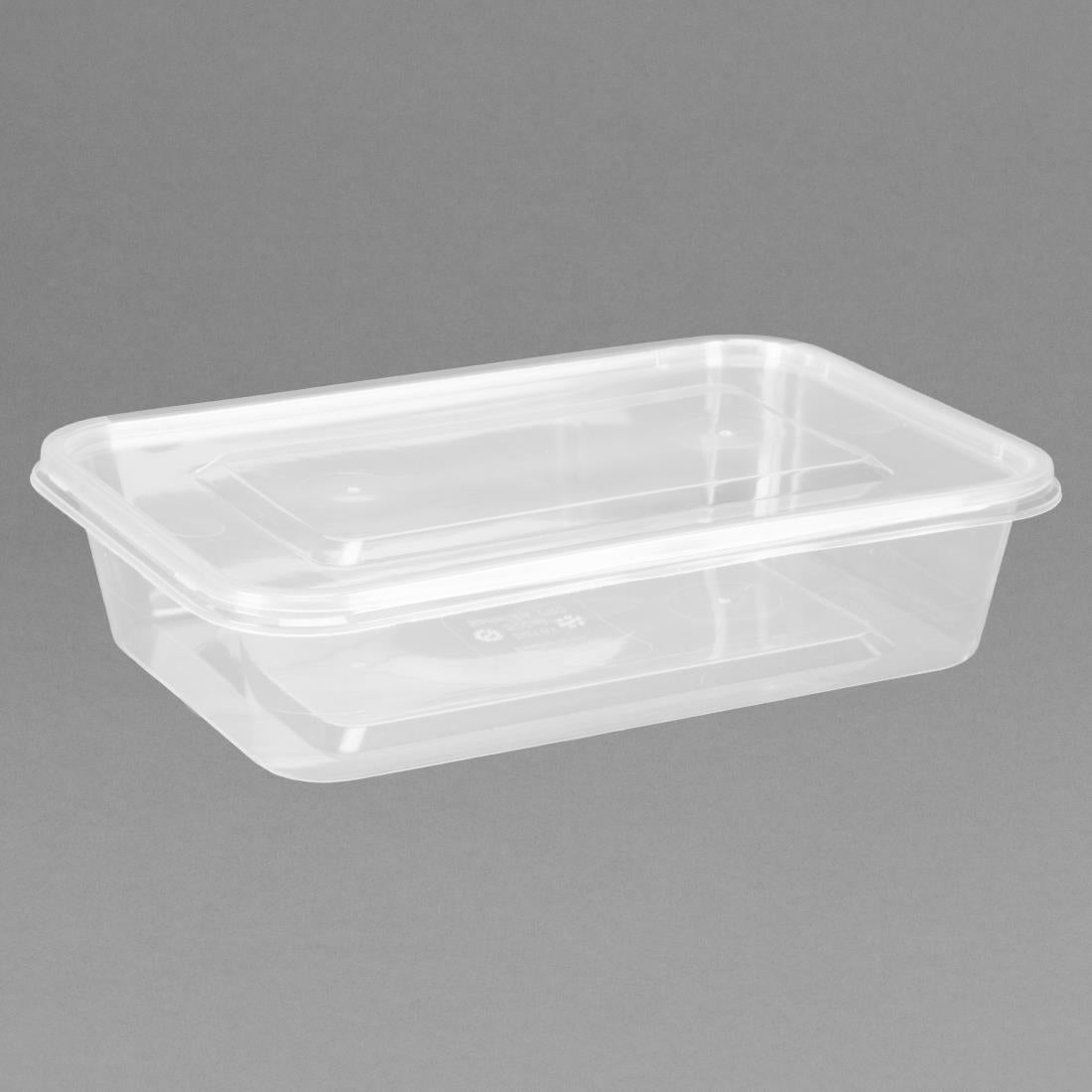 Fiesta Recyclable Plastic Microwavable Containers with Lid Small 500ml (250 Pack) (Pack of 250) • PAS-DM181