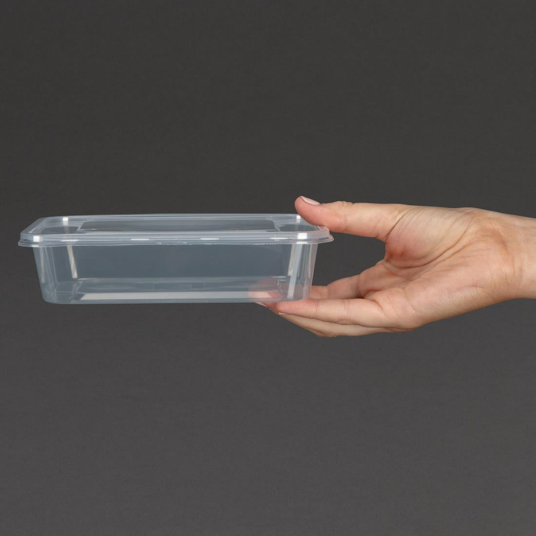 "Fiesta Recyclable Plastic Microwavable Containers with Lid Small 500ml (250 Pack)" (Capacity: 500ml (18oz) | Pack quantity: 250) • PAS-DM181