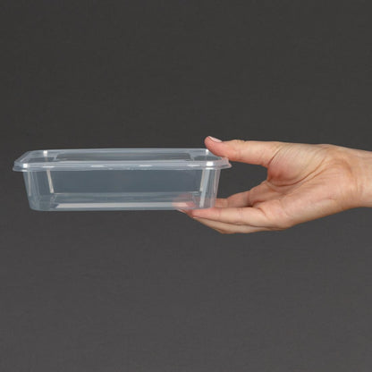 "Fiesta Recyclable Plastic Microwavable Containers with Lid Small 500ml (250 Pack)" (Capacity: 500ml (18oz) | Pack quantity: 250) • PAS-DM181
