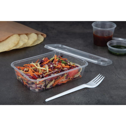 Fiesta Recyclable Plastic Microwavable Containers with Lid Small 500ml (250 Pack) (Pack of 250) • PAS-DM181