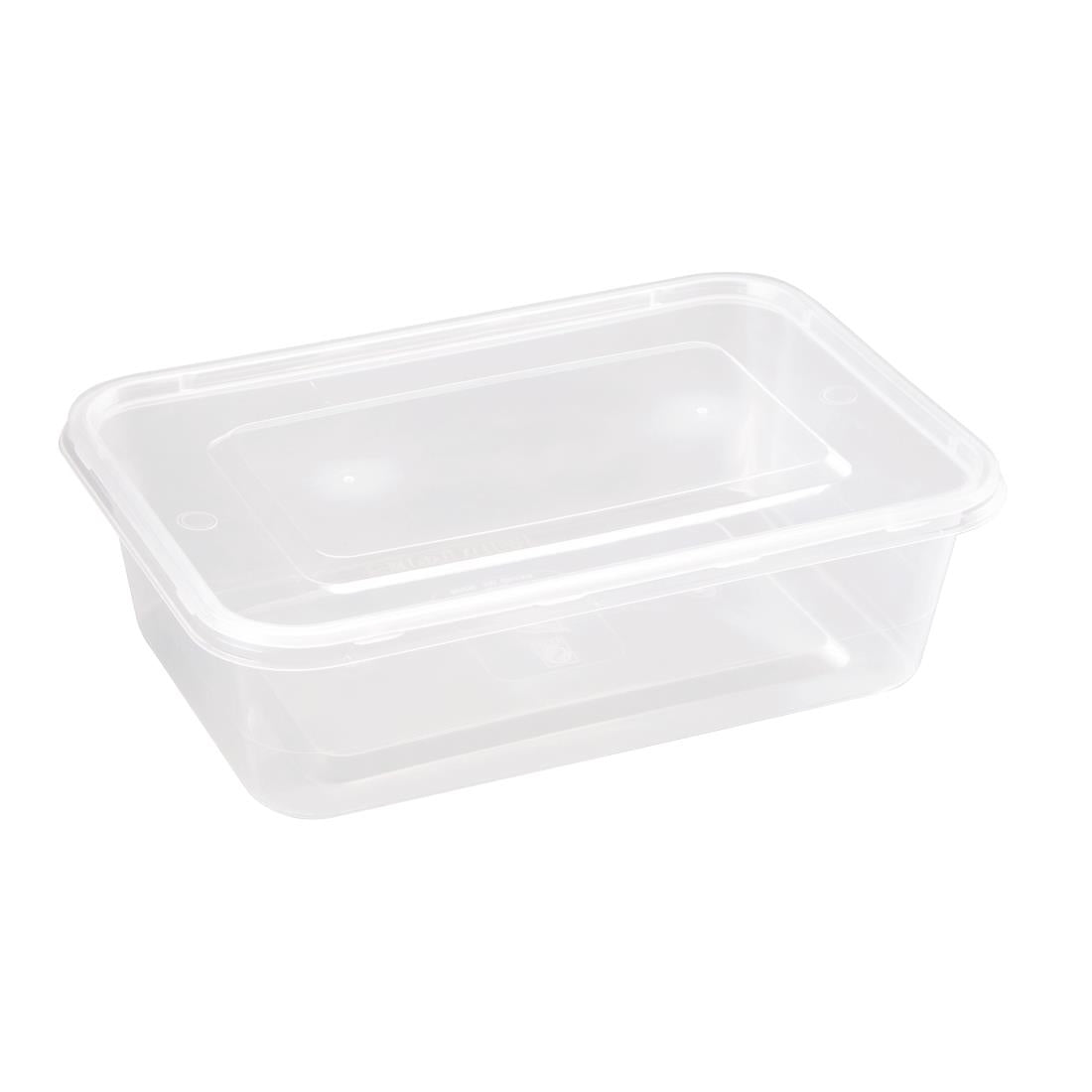 Fiesta Recyclable Plastic Microwavable Containers with Lid Medium 650ml (250 Pack) (Capacity: 650ml (23oz) | Pack quantity: 250) • PAS-DM182