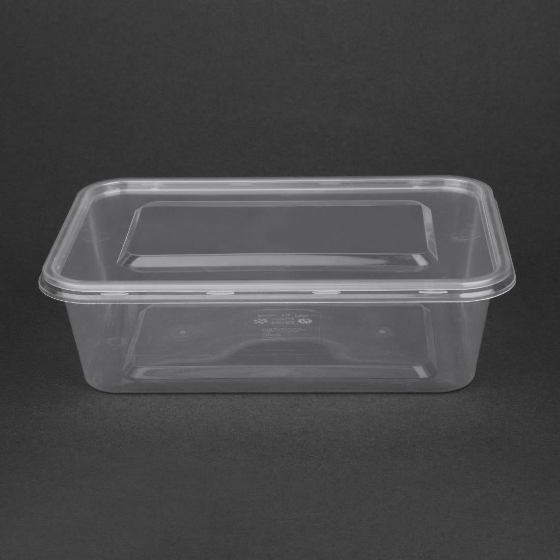 Fiesta Recyclable Plastic Microwavable Containers with Lid Medium 650ml (250 Pack) (Capacity: 650ml (23oz) | Pack quantity: 250) • PAS-DM182