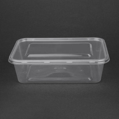 Fiesta Recyclable Plastic Microwavable Containers with Lid Medium 650ml (250 Pack) (Capacity: 650ml (23oz) | Pack quantity: 250) • PAS-DM182