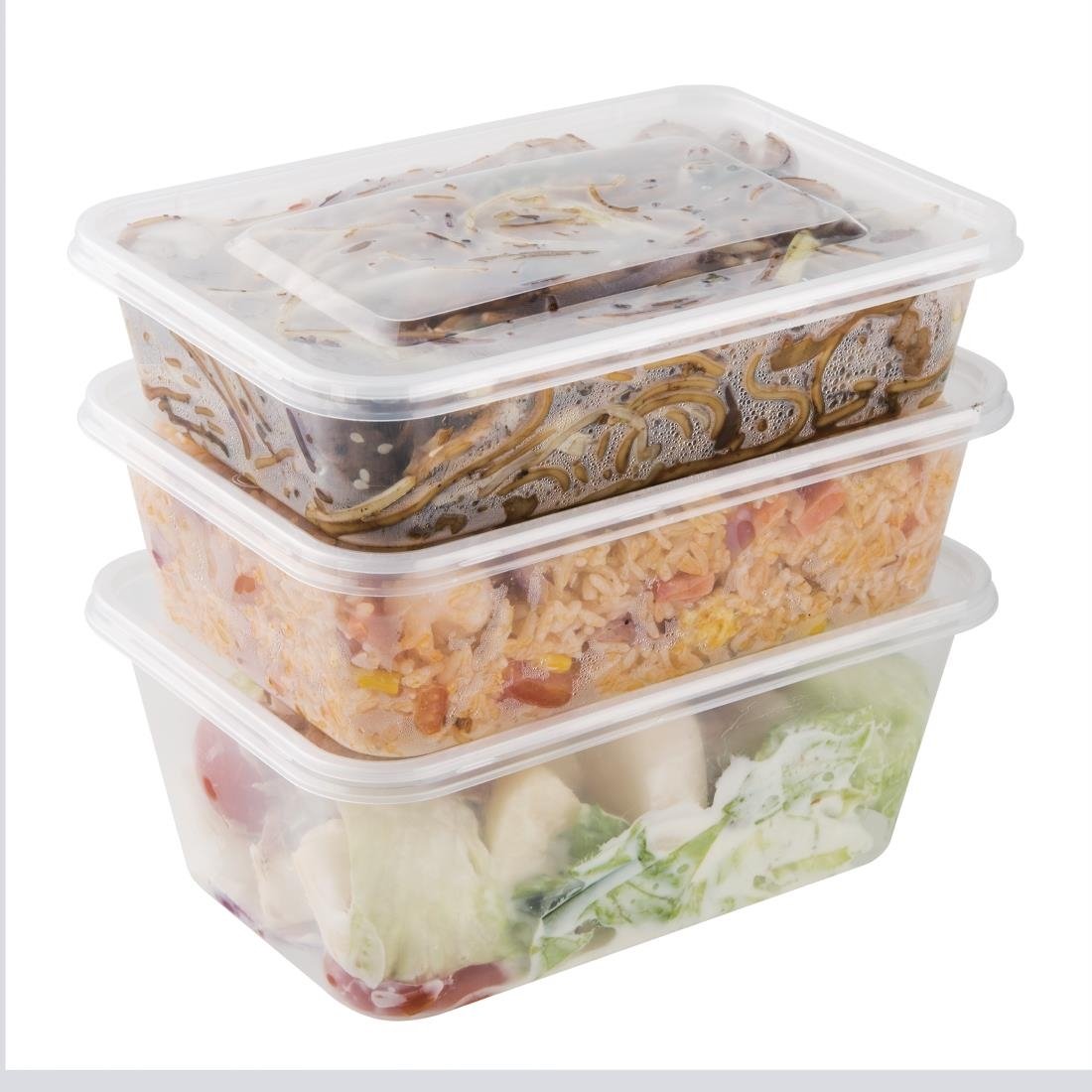 Fiesta Recyclable Medium Plastic Microwave Containers (Pack of 250) • PAS-DM182