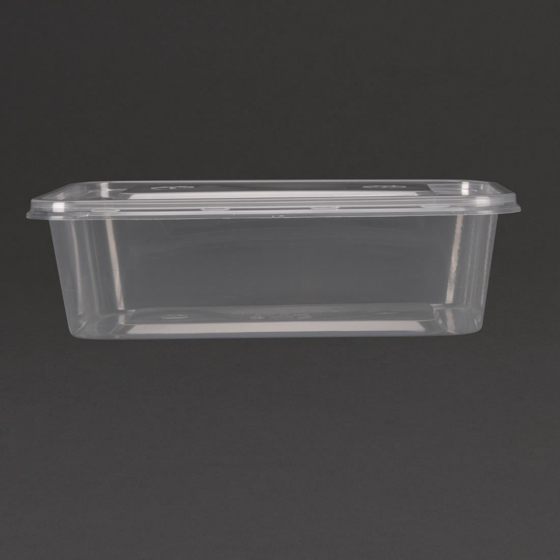 Fiesta Recyclable Plastic Microwavable Containers with Lid Medium 650ml (250 Pack) (Capacity: 650ml (23oz) | Pack quantity: 250) • PAS-DM182