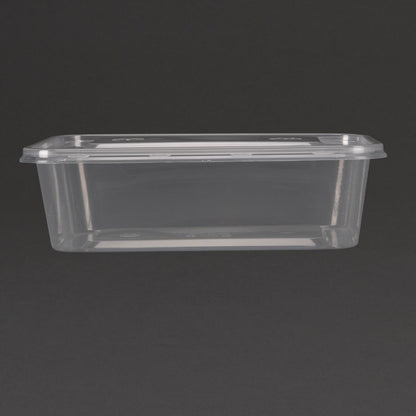 Fiesta Recyclable Plastic Microwavable Containers with Lid Medium 650ml (250 Pack) (Capacity: 650ml (23oz) | Pack quantity: 250) • PAS-DM182